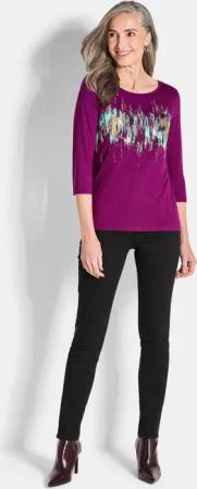 Druckshirt mit Schimmer-Effekt - beere - Gr. 22 von Goldner Fashion