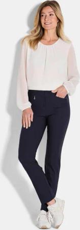 Schmale Bengalinhose LOUISA innen angeraut - marine - Gr. 50 von Goldner Fashion