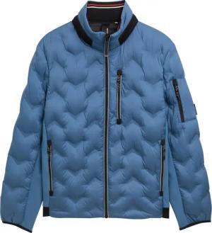 TOM TAILOR Herren Hybrid Lightweight Steppjacke mit verstaubarer Kapuze, blau, Uni, Gr. XXXL