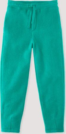 hessnatur Kinder Fleece Hose aus Bio-Baumwolle - grün - Größe 122/128
