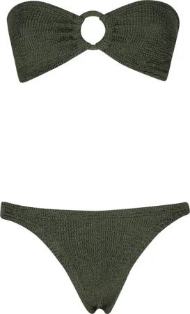 Hunza G - Gloria Bikini - Metallic Khaki - Größe ONE SIZE - schwarz