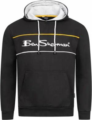 BEN SHERMAN Two Colour Panel Herren Hoodie 0067811-BLACK