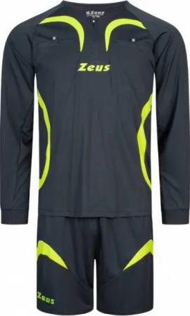 Zeus Herren Schiedsrichter Set Trikot mit Shorts Grau