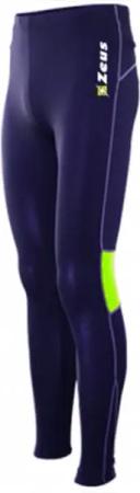 Zeus Pant Fisiko Herren Lauftights dunkelblau/gelb