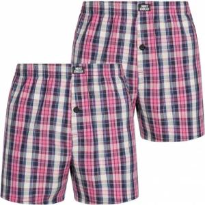 MONT EMILIAN "Nantes" Herren American Boxershorts 2er-Pack rosa/karo