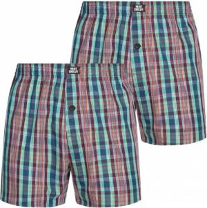 MONT EMILIAN "Nantes" Herren American Boxershorts 2er-Pack türkis/karo