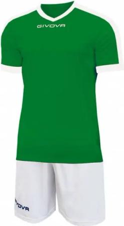 Givova Kit Revolution Fußball Trikot mit Shorts grün weiß