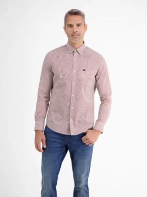 Langarmhemd, modisch-minimal bedruckt - Urban Red