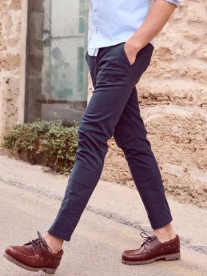 Chino mit Stretchanteil, Comfort Fit - Navy