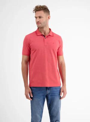 Poloshirt in Two-Tone-Piqué - Hibiscus Red