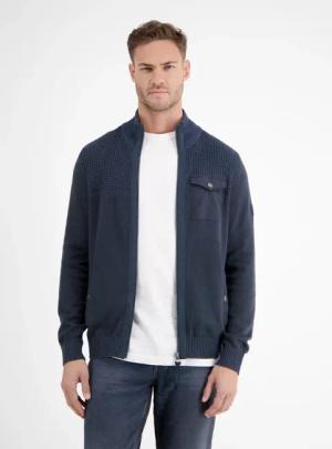 Strickjacke mit unterschiedlichen Strickstrukturen - Classic Navy