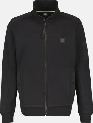 Sweatjacke mit hohem Kragen in Übergrößen - Black