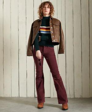 Damen-Cordhose in mittlerer Höhe mit ausgestellter, schmaler Passform Superdry