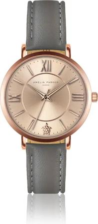 Lederuhr Frau Amelia Parker Petite Rose Grey