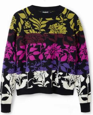 Jacquard-Pullover Blumen Damen Desigual
