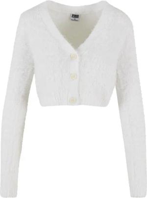 Graue Damen-Crop-Cardigan mit Federn Urban Classics