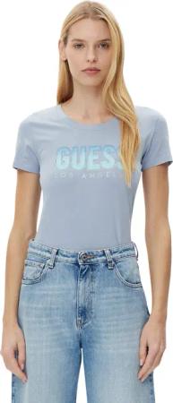 Damen T-Shirt mit Rundhalsausschnitt und schimmerndem Logo Guess