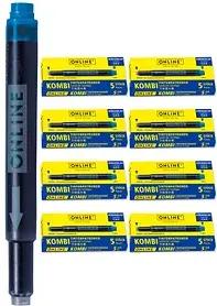 ONLINE® Kombi Tintenpatronen für Füller blau 40 St.