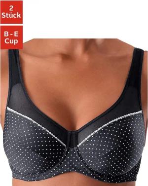 PETITE FLEUR Bügel-BH Damen schwarz-weiß+weiß-türkis Gr.80B