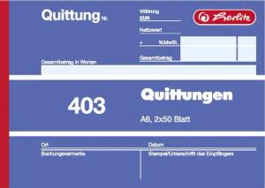 Herlitz Geschäftspapier herlitz Quittungsblock A6 403
