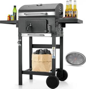 TLGREEN Holzkohlegrill Grill Grillwagen BBQ Smoker,