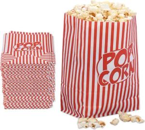 relaxdays Snackschale Retro Popcorntüten 48er Set,