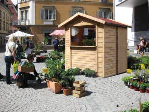 Karibu Gartenhaus Verkaufshaus 1 naturbelassen, BxT: