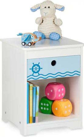 relaxdays Nachtkommode Nachttisch für Kinder mit
