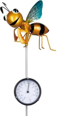 Marabellas Shop Gartenstecker Metall-Erdspieß mit Thermometer