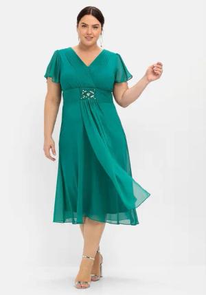 Sheego Abendkleid Große Größen mit Alloverdruck