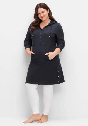 Sheego Sweatkleid Große Größen mit Seitenschlitzen