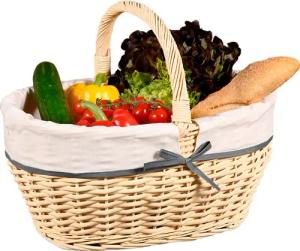 KESPER® Einkaufskorb, Weidengeflecht mit Textilfutter