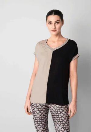 Alba Moda Print-Shirt Shirt im Materialmix
