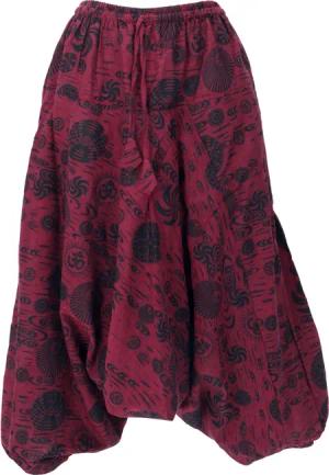 Guru-Shop Relaxhose Aladinhose Pluderhose, bedruckte Shorts