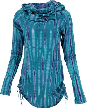 Guru-Shop Longsleeve Longshirt, Minikleid mit weiter