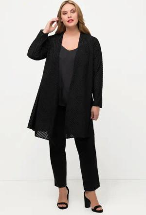 Ulla Popken Blusenjacke Indoorjacke 3D-Zackenmuster A-Linie