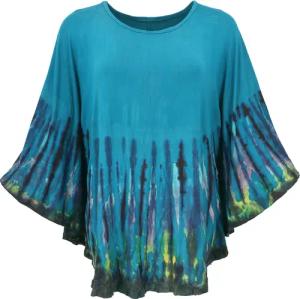 Guru-Shop Longbluse Batik Poncho, Tunika, Boho