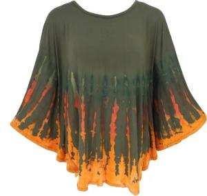 Guru-Shop Longbluse Batik Poncho, Tunika, Unikat