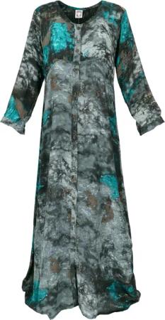 Guru-Shop Kimono Maxikleid, weites Boho Saree
