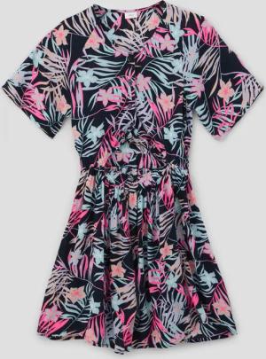 s.Oliver Minikleid Viskose-Kleid mit Knoten-Detail und