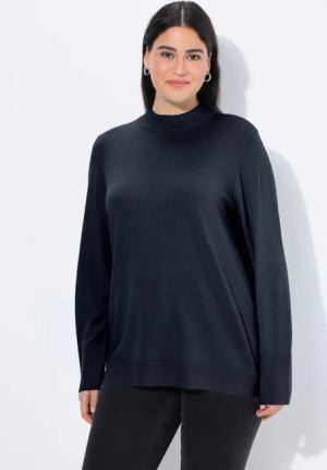Ulla Popken Strickpullover Pullover Stehkragen Langarm