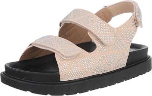 Ital-Design Stylische Damen Sandalen mit Klettverschluss