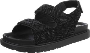 Ital-Design Stylische Damen Sandalen mit Klettverschluss