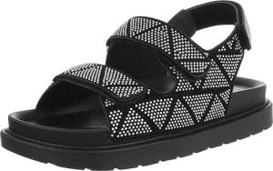 Ital-Design Stylische Damen Sandalen mit Klettverschluss