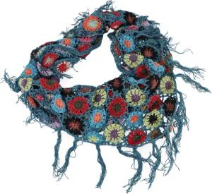 Guru-Shop Halstuch Häkelstola, Hippie Blümchen Häkelschal,..