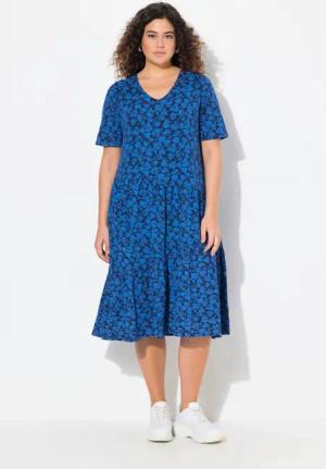 Ulla Popken Midikleid Jerseykleid Volants A-Linie