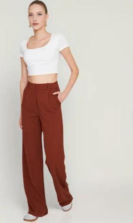 fashionshowcase Palazzohose Damen Stoffhose Marlenehose mit