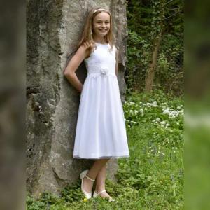 Verasposa Partykleid Blumenmädchenkleid Kommunionkleid Clara weiß