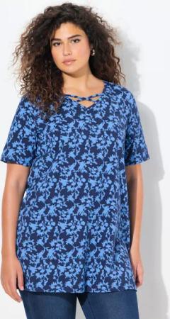 Ulla Popken T-Shirt T-Shirt Zierbänder V-Ausschnitt