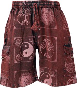 Guru-Shop Relaxhose Ethno Yogashorts, stonewash Shorts
